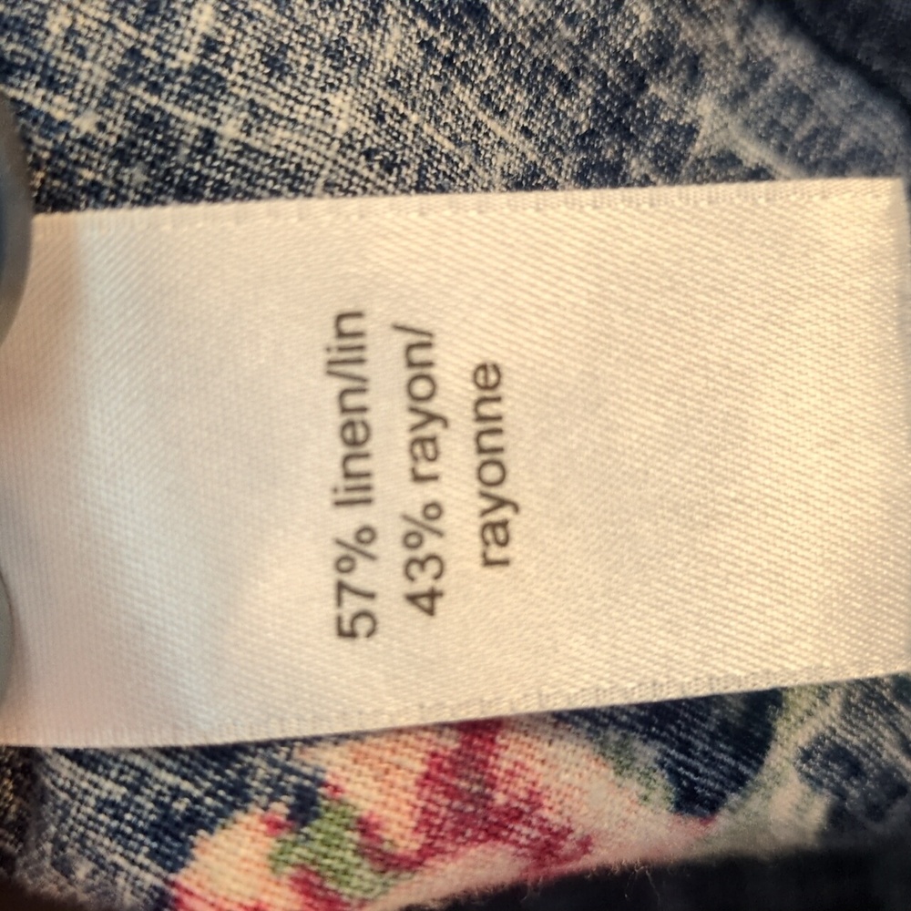 Maurices Navy Blue Pink Floral pattern jacket 3/4 sleeve Size 3X - Picture 7 of 8